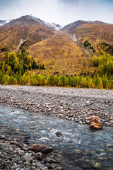 Autumn in the Aktru River Valley. Severo-Chuysky ridge, Altai Republic, Russia