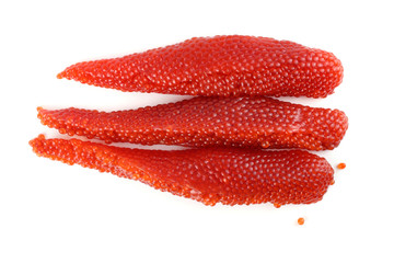 Red caviar isolated on white