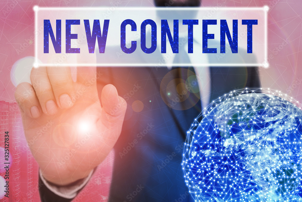 Poster writing note showing new content. business concept for fresh valuable and relevant information or co