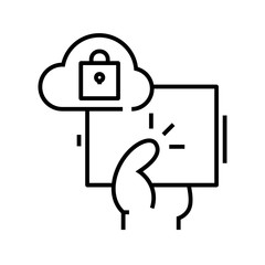 Cloud password line icon, concept sign, outline vector illustration, linear symbol.