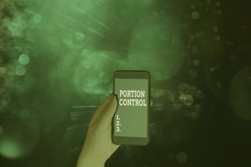 Word writing text Portion Control. Business photo showcasing knowing the correct measures or...