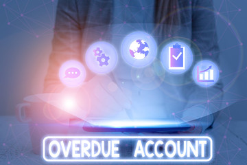 Text sign showing Overdue Account. Business photo showcasing loans and other obligations remaining...