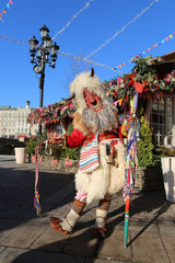 Moscow Maslenitsa Festival 2020. Traditional national celebration in russian folk style. Slavic...