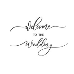 Welcome to the wedding - calligraphic inscription for album, covers.
