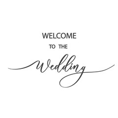Welcome to the wedding - calligraphic inscription for album, covers.