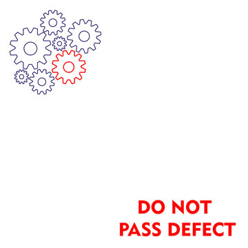 lean manufacturing icon, golden rulls, quality concept. Vector illustration. Sign do not pass defect