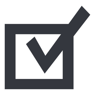 Vector Single Yes Icon. Tick in Checkbox Frame.