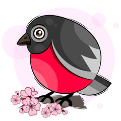 Singing Bird Vector Suitable For Greeting Card, Poster Or T-shirt Printing.