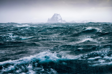 Ruff storm at South Shetland Islands, Antarctica - obrazy, fototapety, plakaty