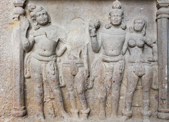 Kanheri caves rock-cut buddhist sculptures in Sanjay Gandhi National Park, Mumbai, India