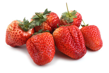 Strawberries isolated on white background