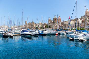 A beautiful seaport with yachts