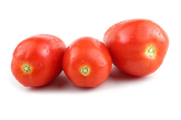 Red tomatoes isolated on white