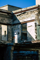 Fototapeta na wymiar View of an old abandoned house 