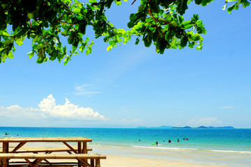 Seascape with blue sky in Thailand.