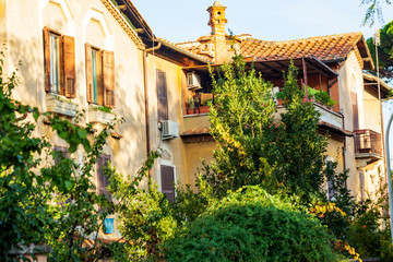 Obraz premium Rome, the Garbatella on the centenary of her birth. Houses squares,streets and streets entered history