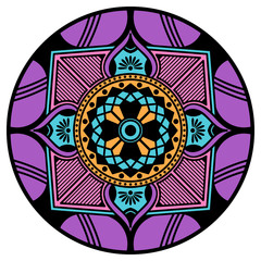 Decorative hand-drawn round pattern in the form of a mandala, vector isolated on white