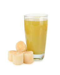 Sugar cane juice isolated on white background. This has clipping path. 