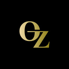 oz or gz logo design - obrazy, fototapety, plakaty