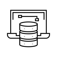 Computer data line icon, concept sign, outline vector illustration, linear symbol.