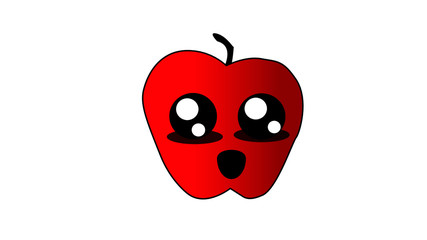 manzana, fruta, rojo, alimento, aislada, salubre, blanco, fresco, corazón, dieta, verde, salud, amor, naturaleza, delicioso, ilustración, dibujos animados, madura, comer, jitomate, organica, 1, nutric