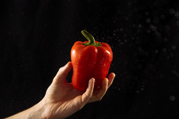 fresh red sweet pepper food