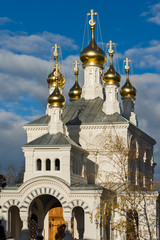 Fototapeta na wymiar Dome of Russian orthodox church in Geneva. Switzerland