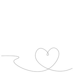 Heart background one line draw vector illustration