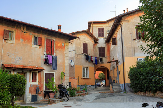 Fototapeta Rome, the Garbatella on the centenary of her birth. Houses squares,streets and streets entered history