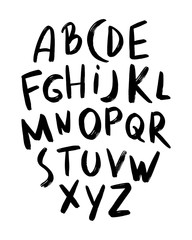 Hand drawn vector alphabet.