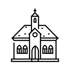 Church line icon, concept sign, outline vector illustration, linear symbol.