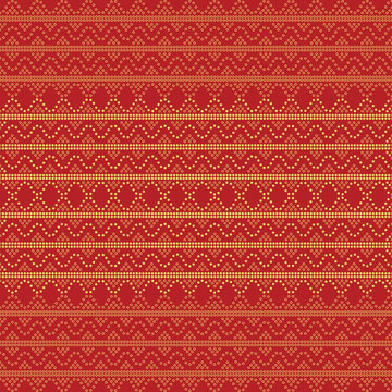 Seamless geometric ornamental pattern background. seamless traditional textile bandhani sari border. creative seamless indiant bandhani textures border design