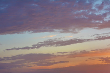 Fototapeta na wymiar Long light colorful sunset summer sunset