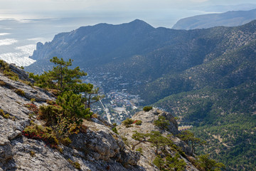 Fototapeta na wymiar View towards New World location from Hawk Mountain, Crimea, Russia.