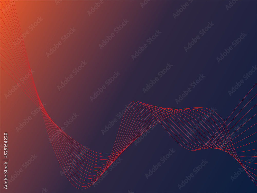 Poster abstract line colored background with waves. digital line art illustration. jpeg