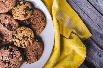 Homemade sweet chocolate chip cookies