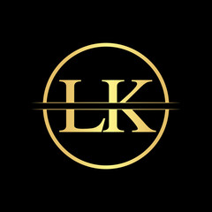 Initial LK letter Logo Design vector Template. Abstract Letter LK logo Design