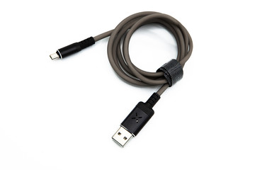 Micro usb cable isolated on white background