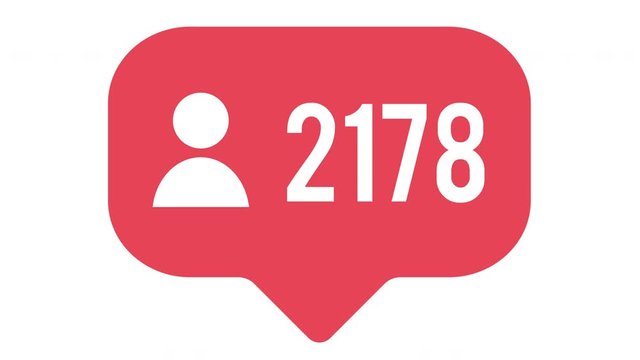 POPULAR social media friend request button counter going up. Alpha channel 4K easy to use. 