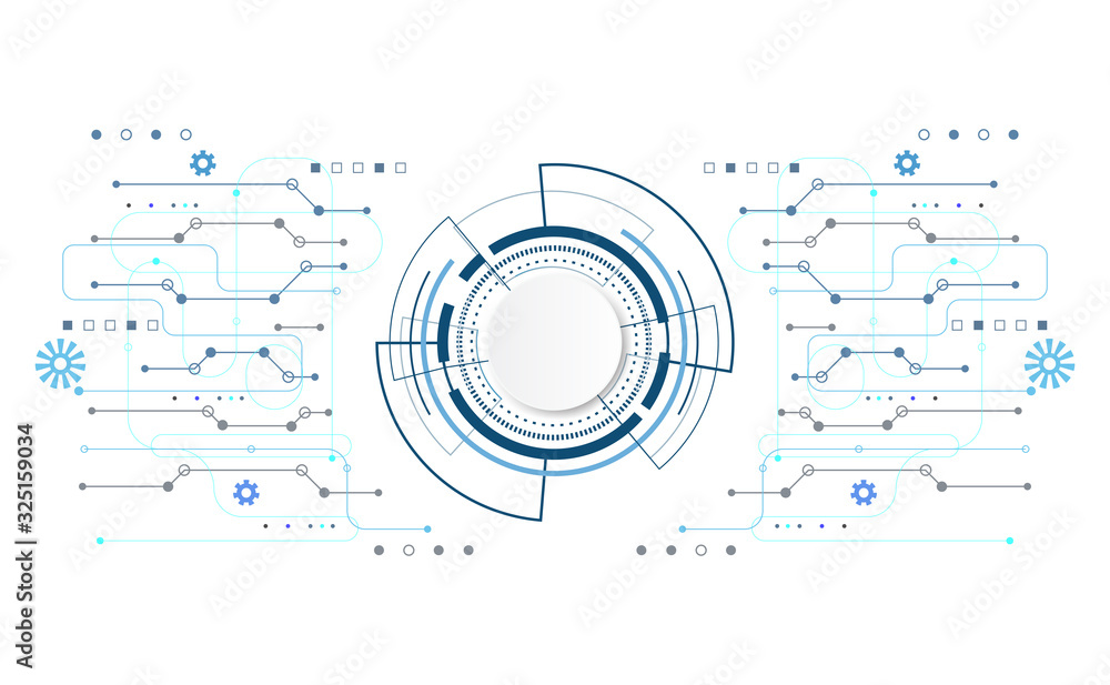 Poster abstract technology futuristic circuit board concept hi-tech computer digital white circle on gray b