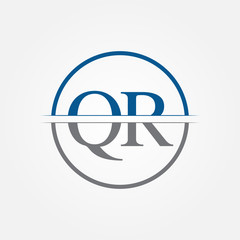 Obraz premium Initial Monogram Letter QR Logo Design Vector Template. QR Letter Logo Design