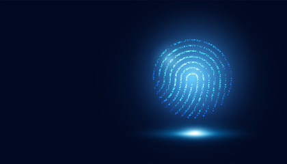 abstract fingerprint on the digital sci fi futuristic background.