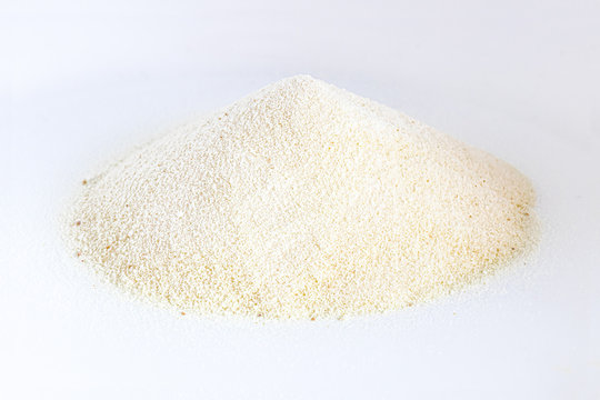 Collagen powder isolated on white background
