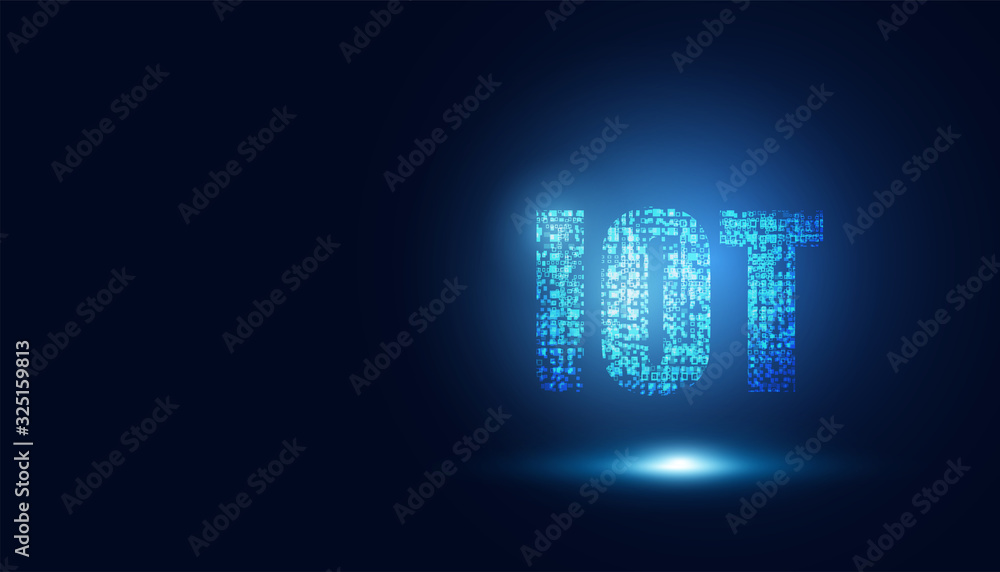 Aufkleber abstract technology internet of things (iot) concepts digital computing on dark blue color backgroun