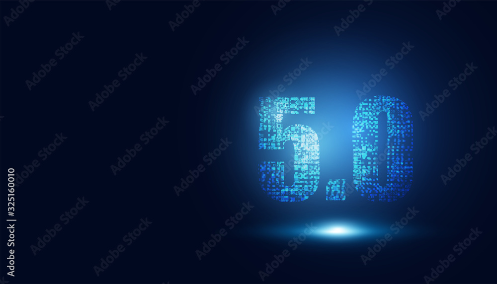 Poster 5.0 wireless internet technology concept background wifi communication and network high speed innova