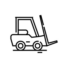 Cargo car line icon, concept sign, outline vector illustration, linear symbol.