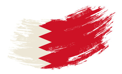 Bahrain flag grunge brush background. Vector illustration.