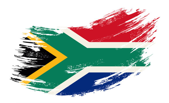 South African flag grunge brush background. Vector illustration.