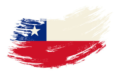 Chilean flag grunge brush background. Vector illustration.