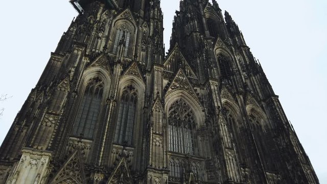 tilting shot of Cathedral in Cologne, Germany